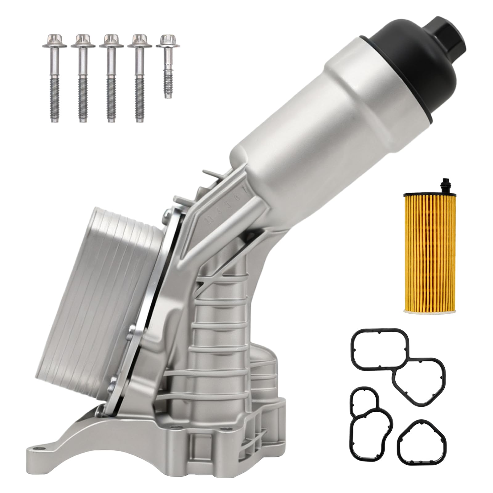 11428651710 Aluminium Engine Oil Filter Housing Assembly with Oil Cooler & Filter Compatible with BMW 230i 330e 330i 430i 530i 540i X3 X4 X5 X6 Z4 2017-2023 Replace # 11428580415 11428580414