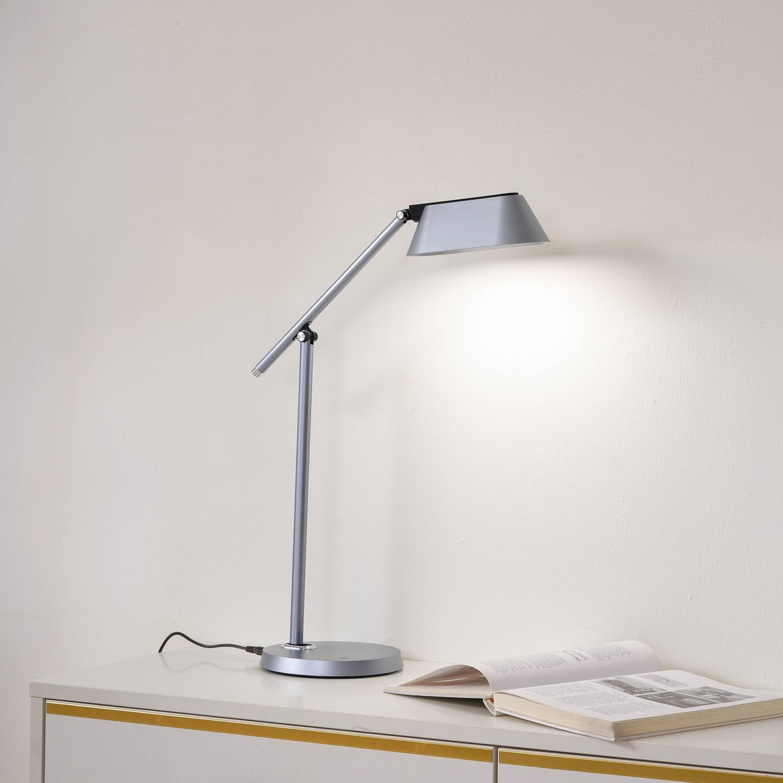 Lindby Lampada da tavolo LED dimmerabile (Moderno) colore Grigio, ad es. Studio & Ufficio lampadina inclusa lampada scrivania a