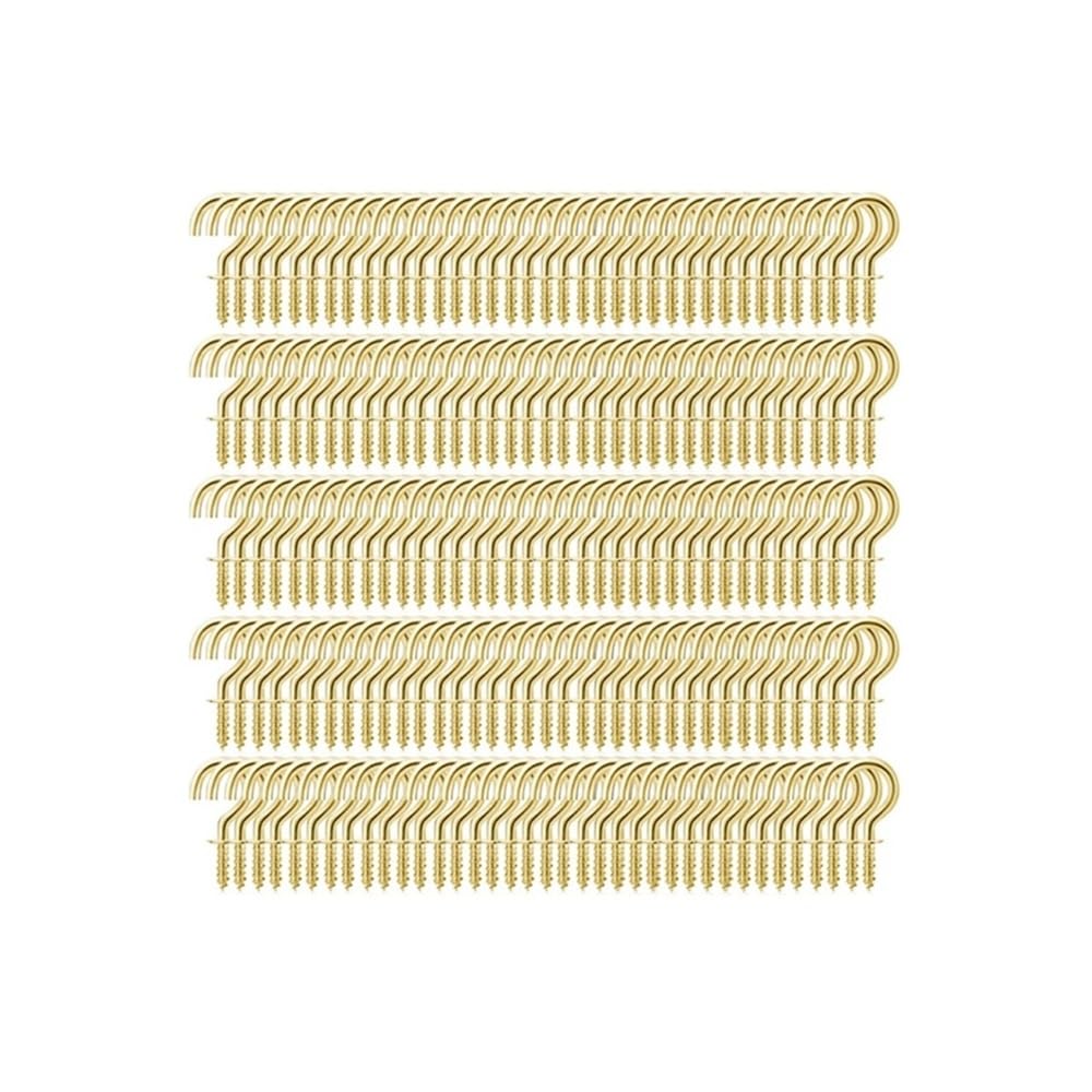 50/100/200/500 szt. Haczyki z gwintem Kubki Haki sufitowe Wielofunkcyjny, wytrzymały uchwyt ścienny Plastikowe zanurzanie Żelazko Wkręcany uchwyt na rośliny wiszące Czarne złoto Srebro(Gold,500PCS)