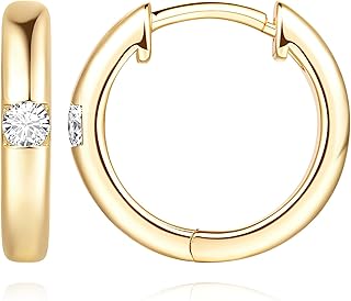 14K Gold Hoop Earrings for Women Radiant Gold Diamond Hoop Earrings for Women Earrings Gold Huggie Hoop Earrings 14K Gold Earrings Jewelry, 15mm*3mm