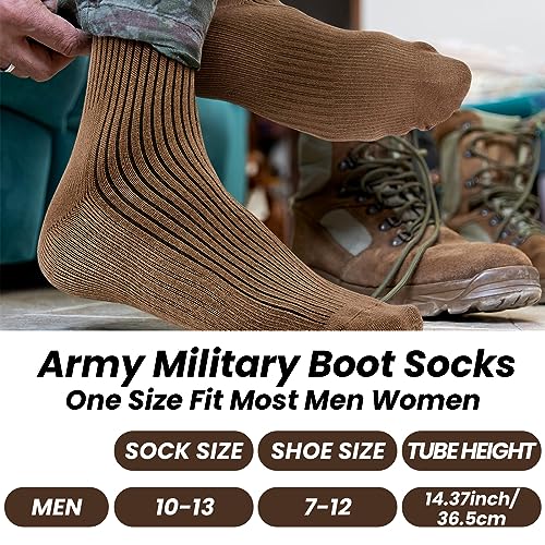 Hercicy 10 Pairs Us Army Military Boot Socks for Men Cotton Military Crew Army Socks for Trekking Hiking Outdoor Activities2