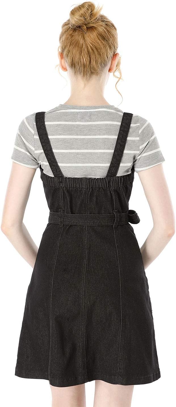 Allegra K Women's Spring 2026 Overall Dresses Classic Adjustable Strap Pinafore Jean Denim Dress - Image 5