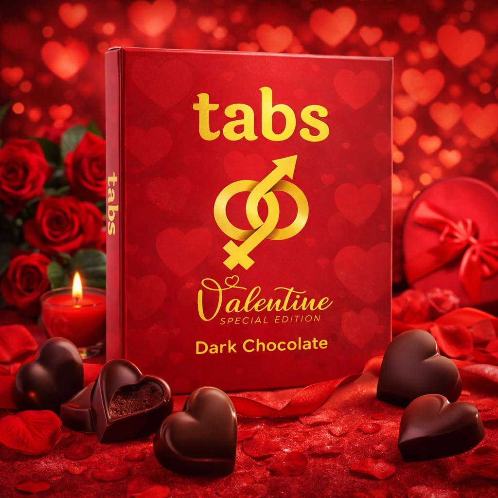 Tabs Premium Dark Chocolate Kit | For Men & Women | For Couples | Gourmet Bars | Gifting & Special Moments | 1 Chocolates (20 Gram) | Anniversary, Valentine, Wedding & Birthday Gift Set