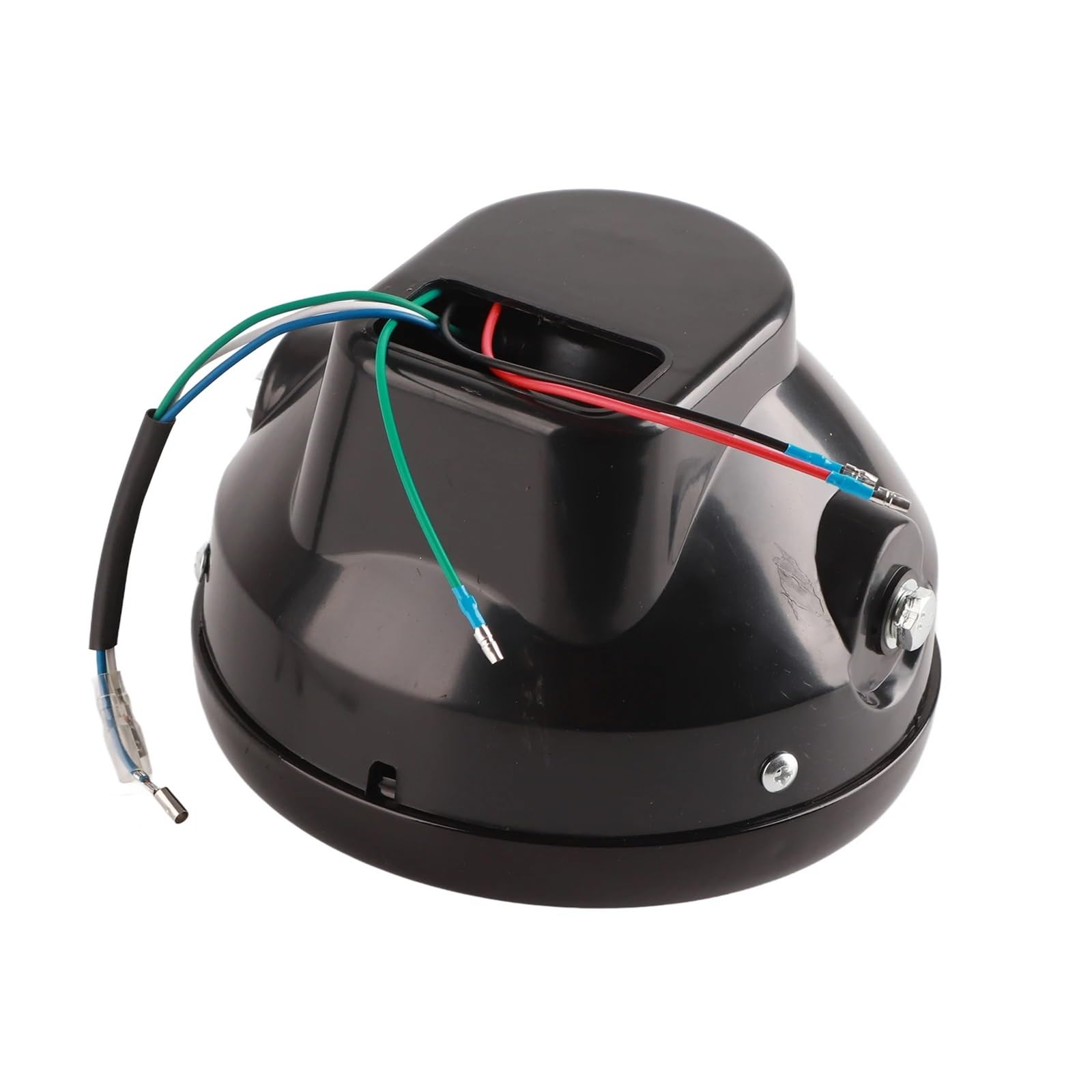 Pomocnicze Reflektory Motocyklowe 7" Uniwersalna okrągła żółta lampa LED 12V H4 35W do motocykla z czarnym uchwytem reflektory przednie
