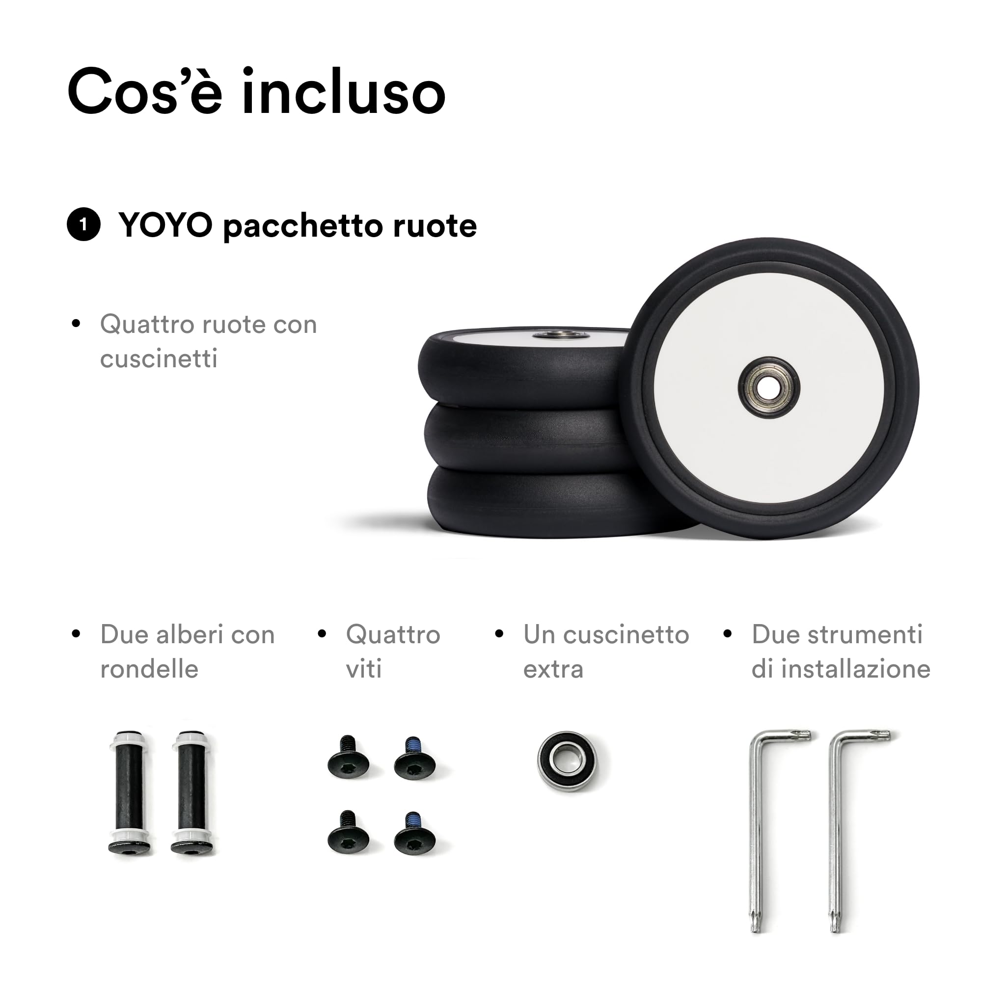 Stokke YOYO Pacchetto ruote - Quattro ruote sostitutive per passeggino YOYO2
