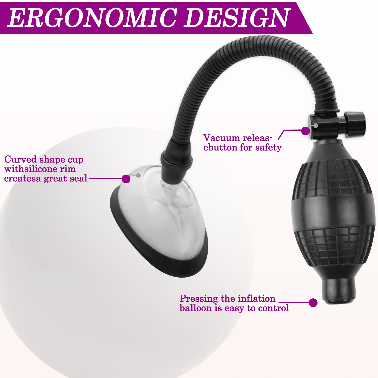BDSMLOVE Pompa per Vagina Giocattolo Erotico per Donne, Pompa per Figa Clitoride Pompa per Vuoto Ventosa per Capezzoli con 5 Ventose Potenti, Set di Giocattoli Sessuali per Coppie