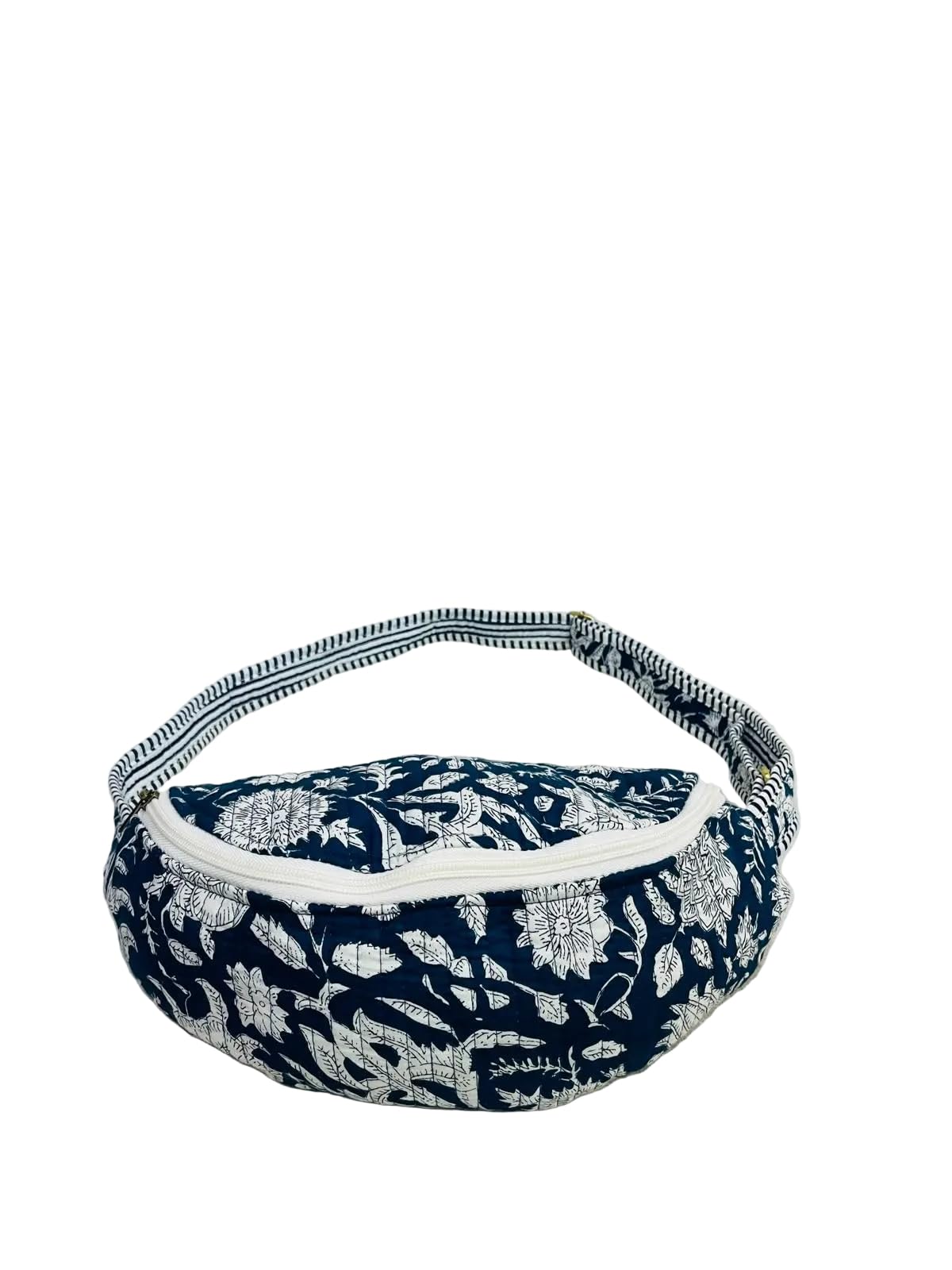 Cotton Quilted Waist Bag Crossbody Bag for Men & Women with Adjustable Strap Sling Bag for Track Hiking Travel Camping Outdoor Sports Cycling Money Belt for Daily Use Chest Bag (Blue)-image-24