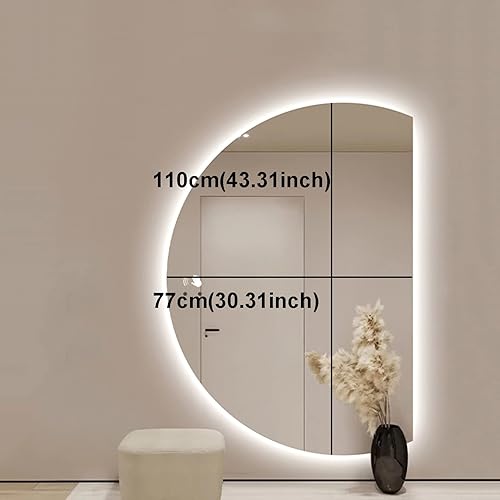 Miniatura 2 de Espejo de baño LED, espejos de tocador de baño para pared, borde de espejo de baño, espejo de baño semicírculo, antiempañamiento, corte