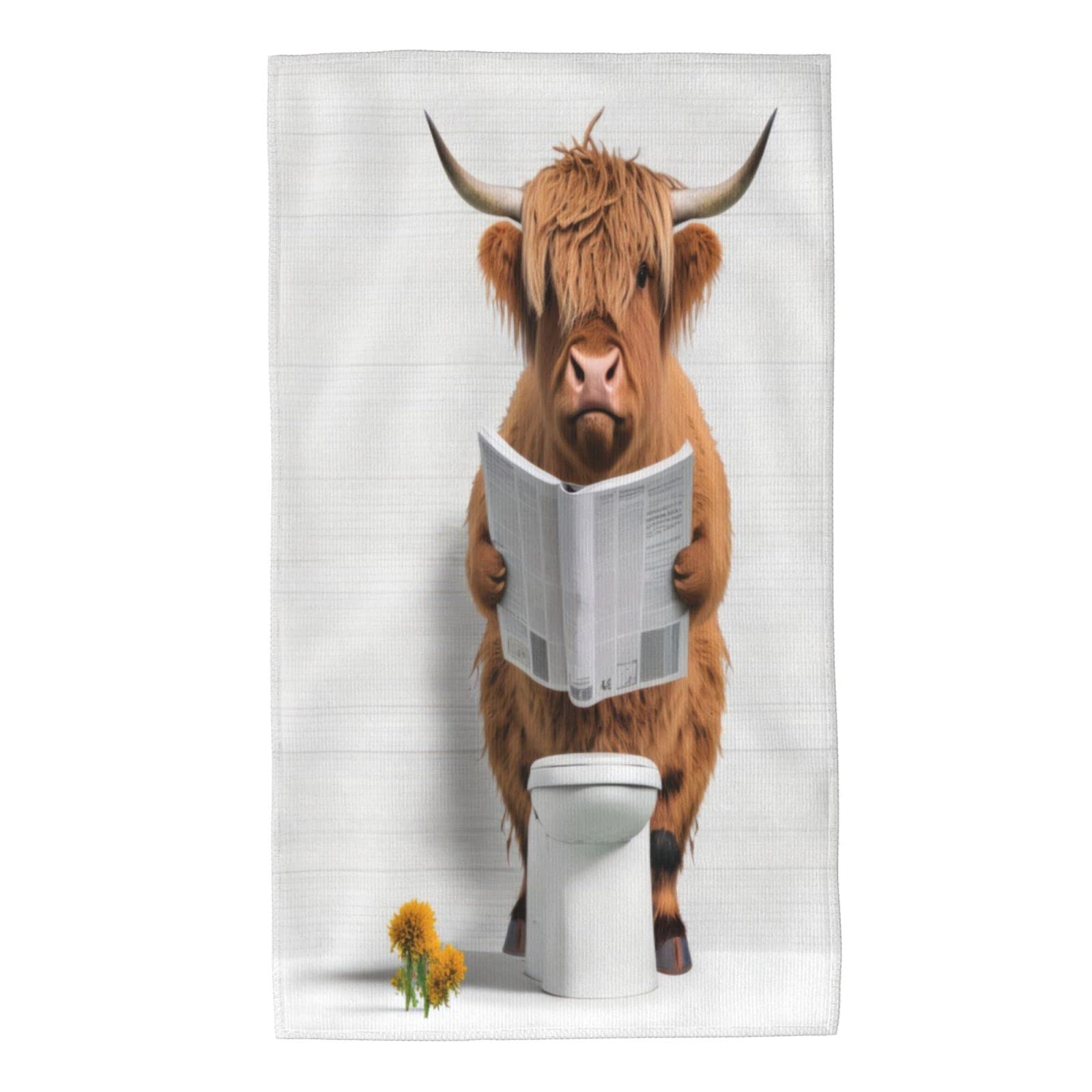 40X70cm Bath Towel Funny Highland Cow Towel Sheets Cosy Bath Hand Towel Sand Free Towels For Shower Hotel Bath