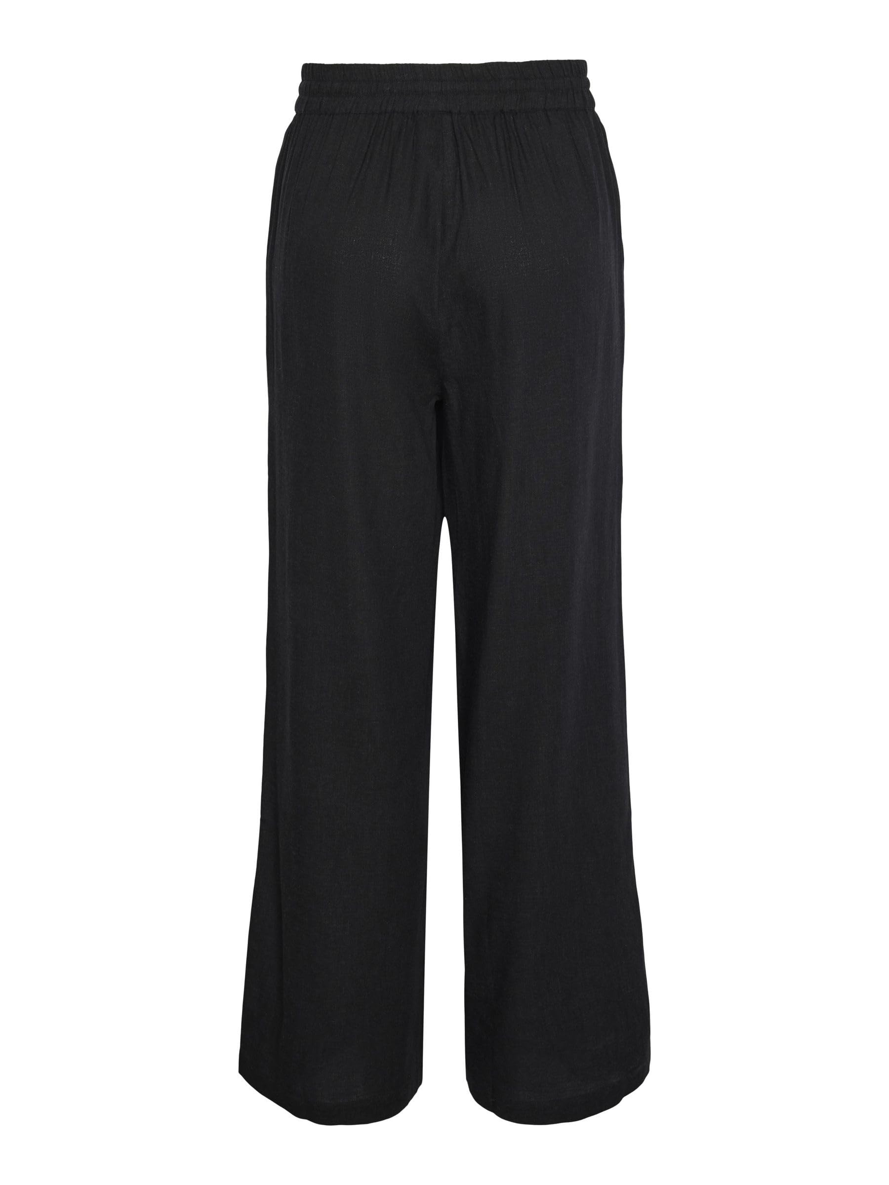 PIECES - Pcpia HW Wide Pants Pwp Mm Noos, Pantaloni con Gamba Ampia Donna