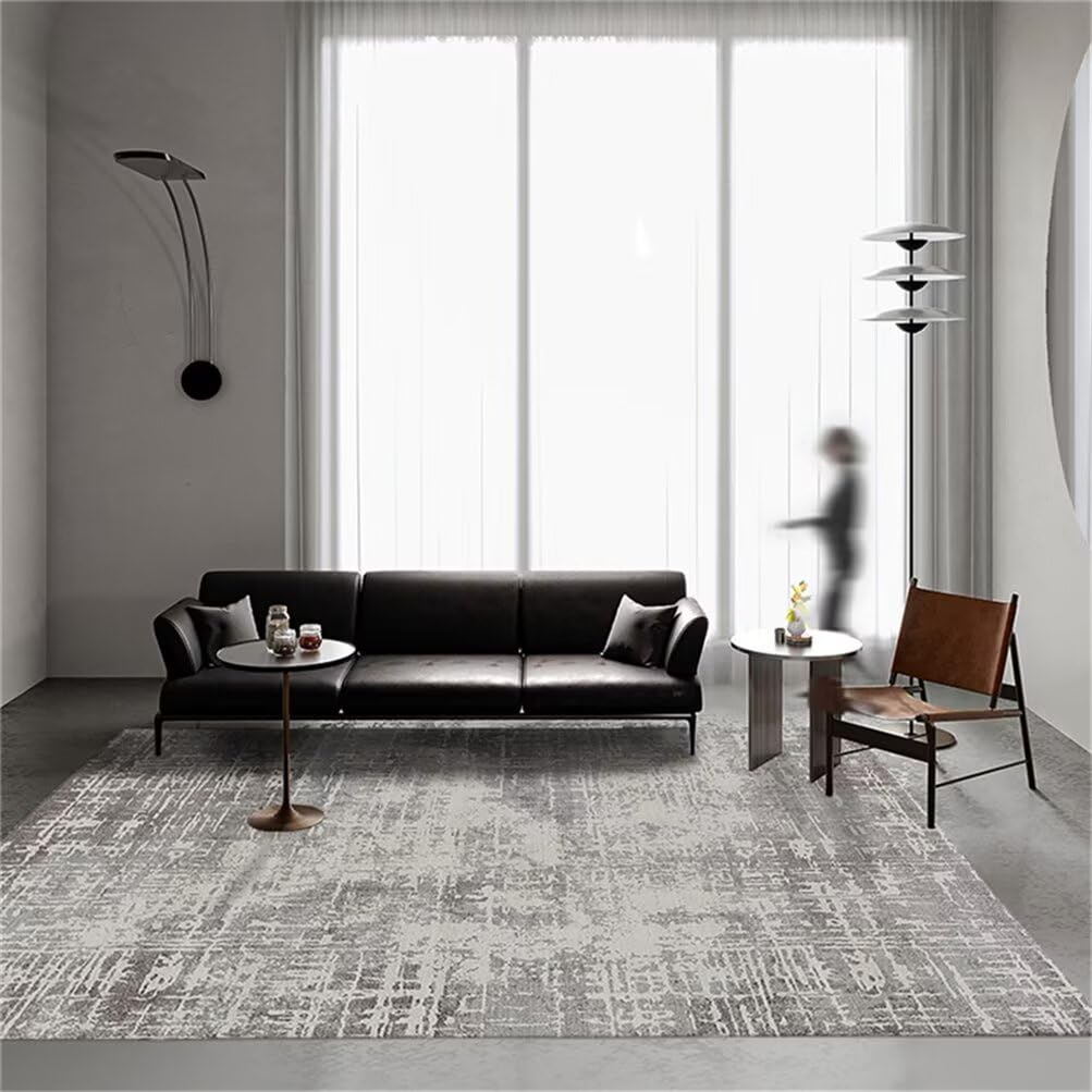 Tapis antidérapant et antitache gris 120x200cm pour grand salon