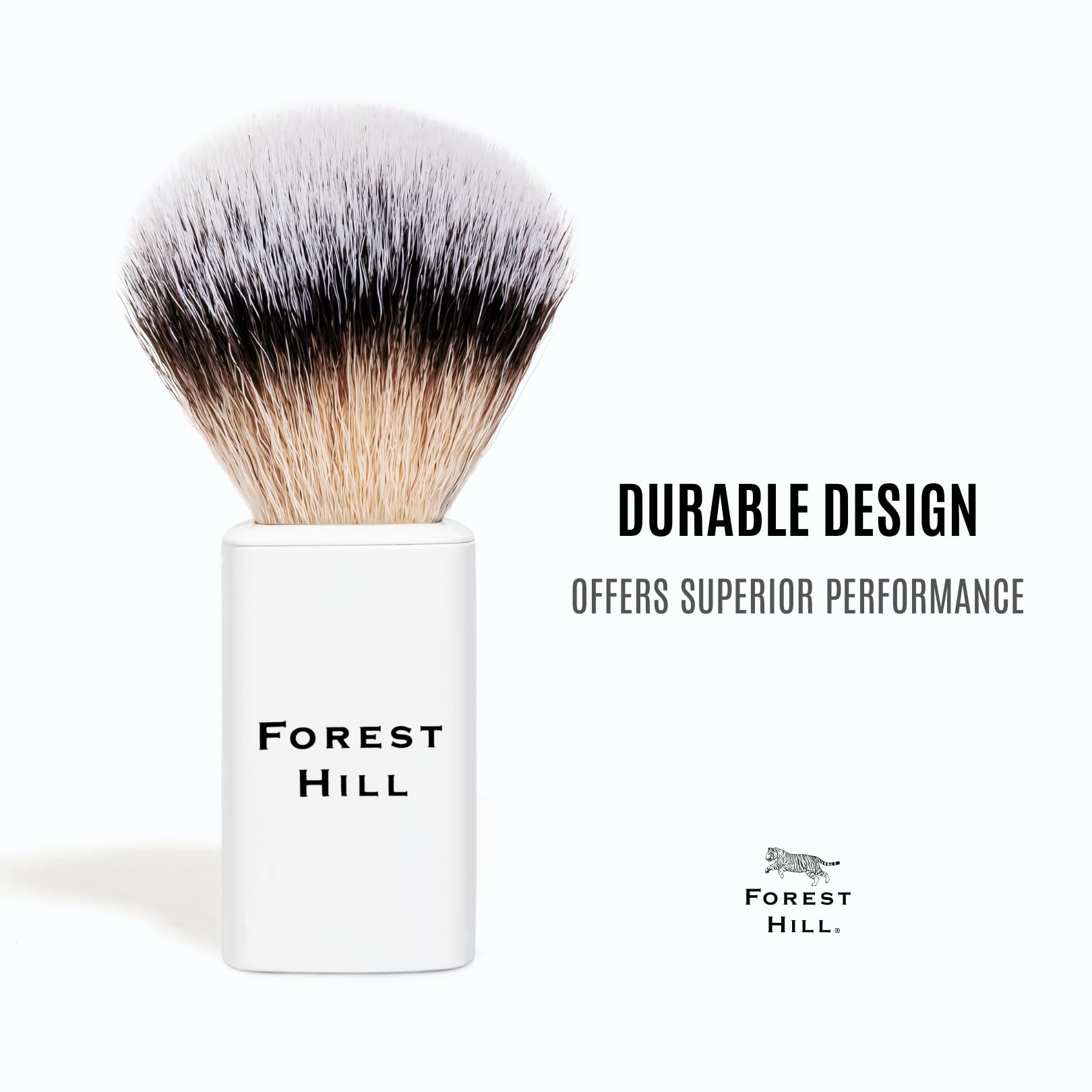 Forest Hill Premium Lincoln Shaving Brush For Men, Super Soft Bristles & Ergonomic Design, Compact & Easy Grip, Ideal For Personal & Professional Salon (White) - Image 3 thumbnail