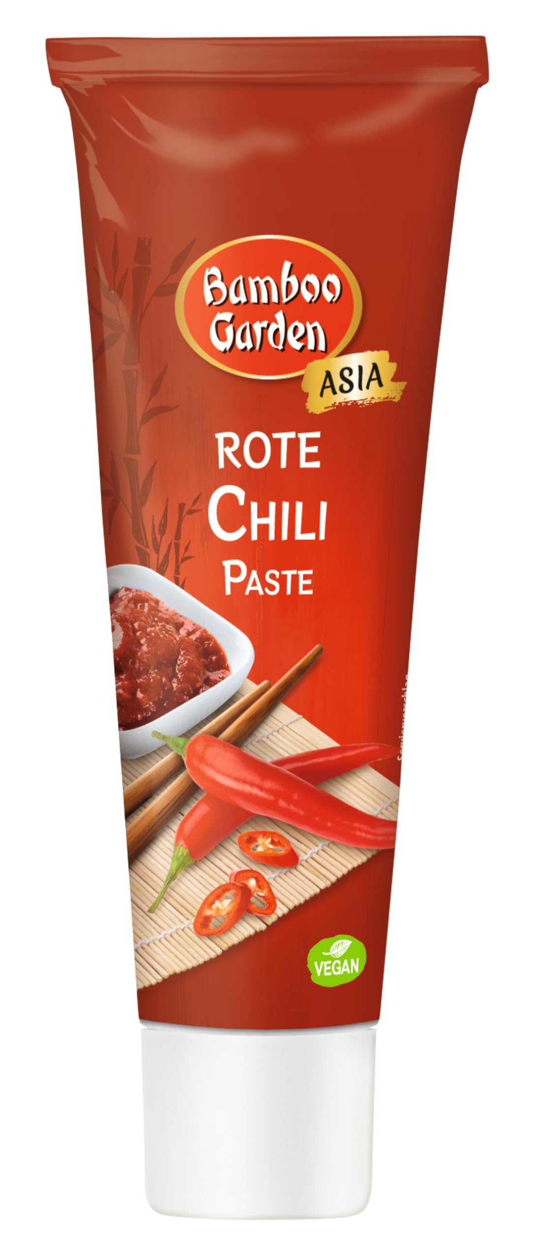 Bamboo Garden - Chili Paste rot | Scharfe Würzpaste für Fleisch- und Gemüsegerichte | Vegan | 45 g in der Tube