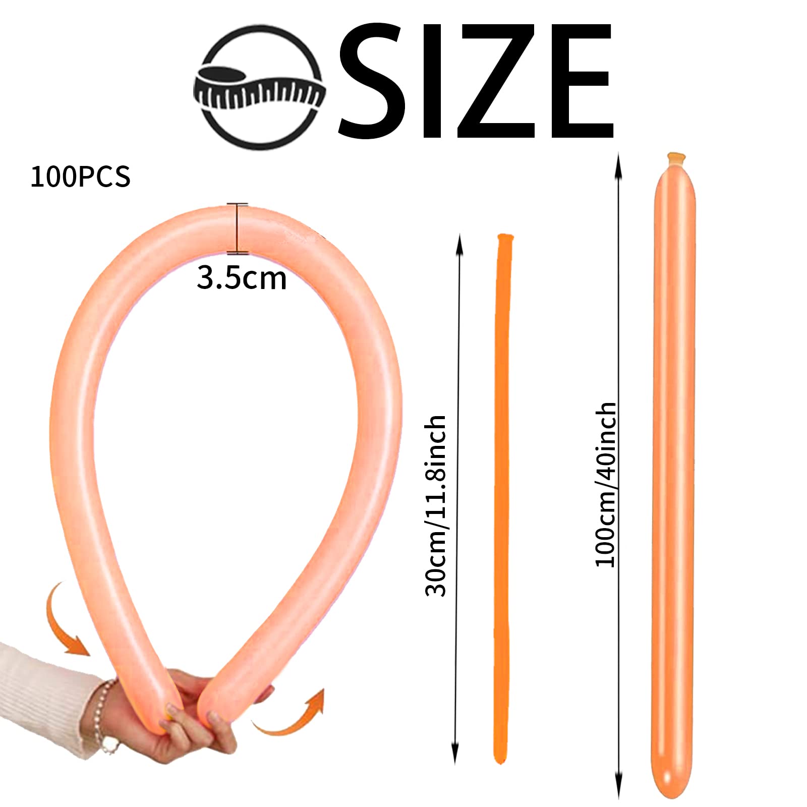 thumbnail: LUKIUP 100 Stuks Modelleerballonnen + Handpomp - Kleurrijke Lange Ballonnen Voor Feesten
