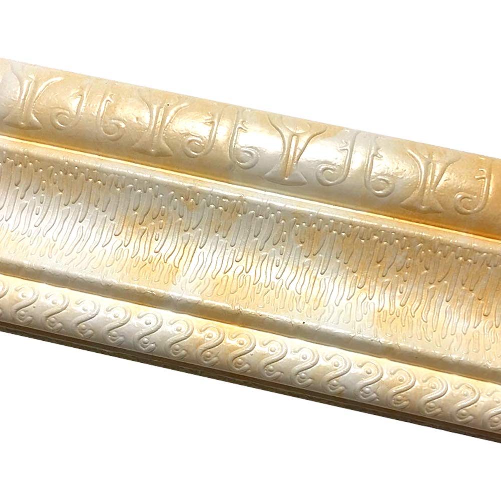 3D Waterproof Wallpaper Border Peel and Stick Wall Border Foam Mirror Borders Removable Self Adhesive Tiles Stickers for Kitchen Bathroom 3.1x90 Jade Yellow