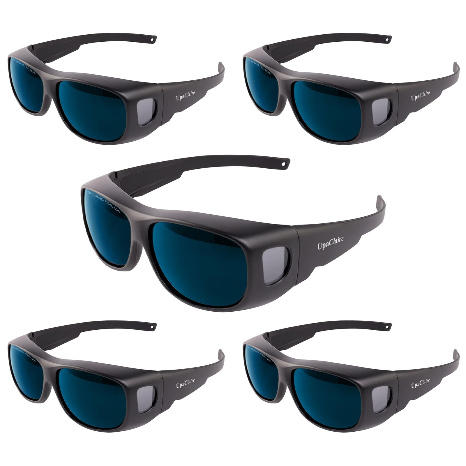 UpaClaire IPL Laser Safety Glasses 190nm-380nm & 600nm-720nm Protective Goggles Anti-Fog UV400 Protection OD4+ For Ipl Pulsed Light Hair Removal Beauty Therapy 5Pcs