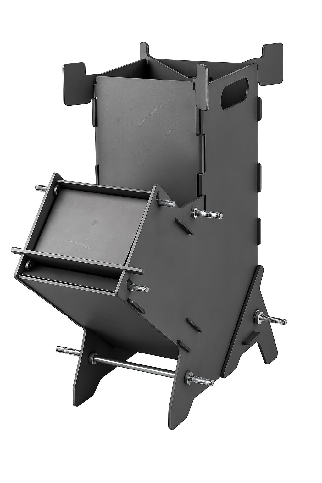 Leela Colour Coats Portable Modular Wood Stove - Rocket Stove for Outdoor Cooking I Aduppu, Chulha, Unun, Pugai Aduppu, Phunga Compatible | Durable Carbon Steel I Made in India-image-15