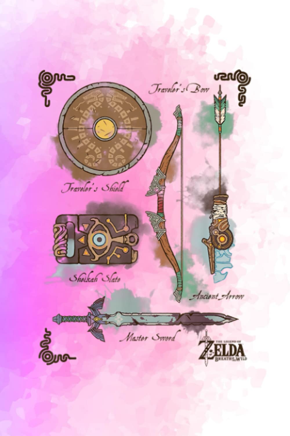 Workout Log 5 Days | Zelda Breath Of The Wild Link Inventory Graphic, 6 x 9 inches size, 114 pages