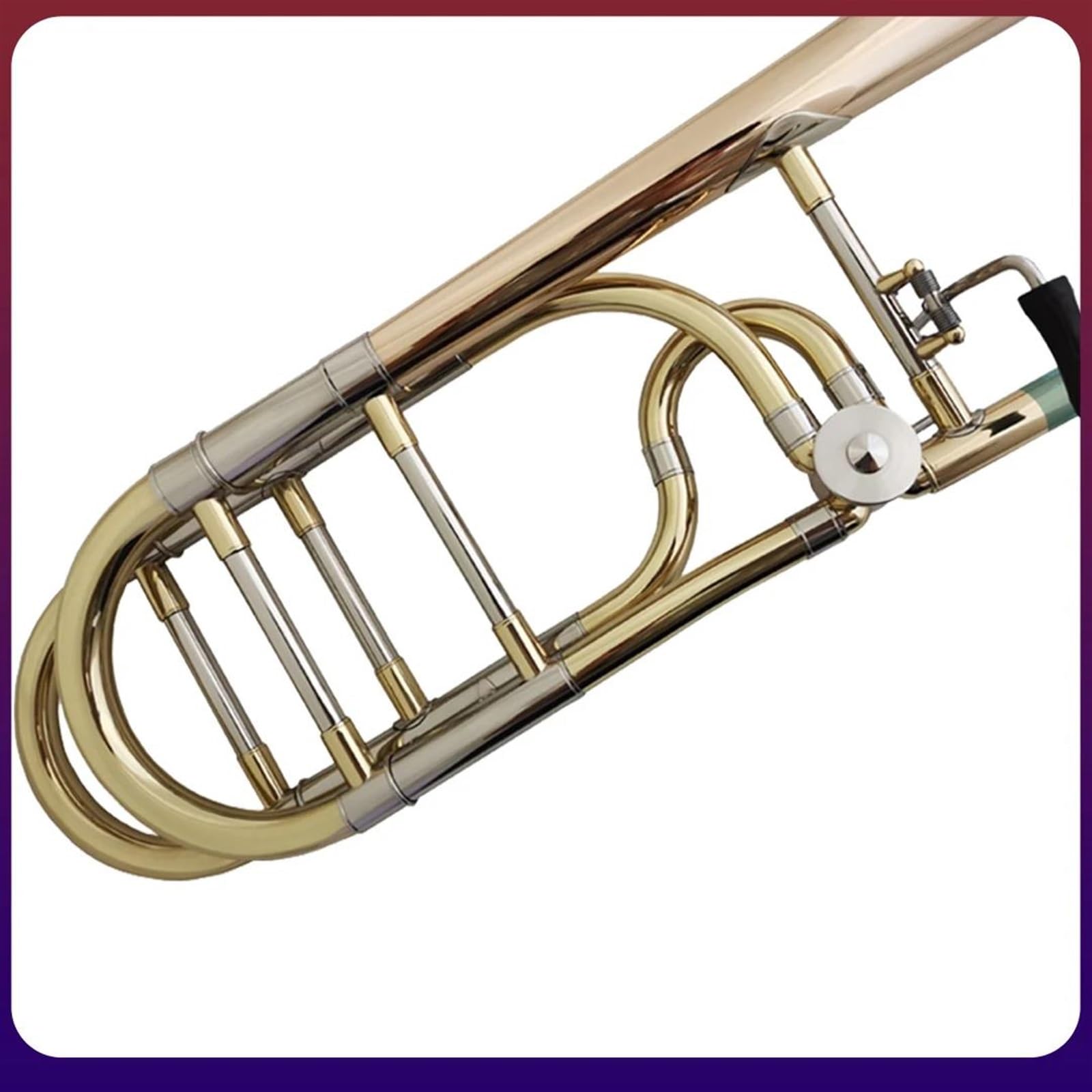 Principiantes trombón Trombones Tenores Bb/F Instrumentos Musicales Diapositivas De Latón Dorado Con Estuche Boquilla
