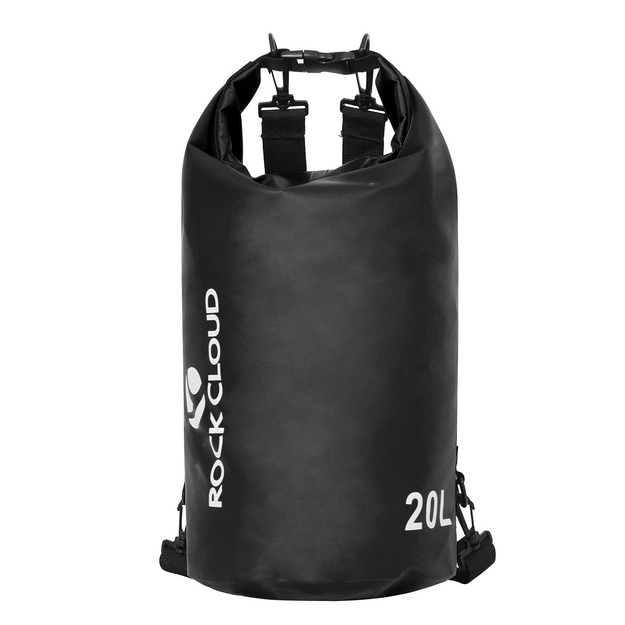 ROCK CLOUDDry Bag Waterproof 30L Dry Sack for Kayaking Rafting Boating Beach Surfing Swimming Canoe Camping Hiking Fishing Ski (Black, 20L)