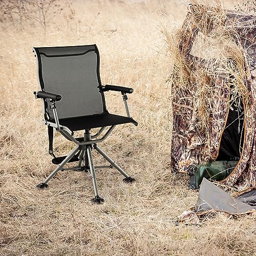 Image of Tangkula 360 Degree Swivel Hunting Chair with 4 Adjustable Aluminum Legs