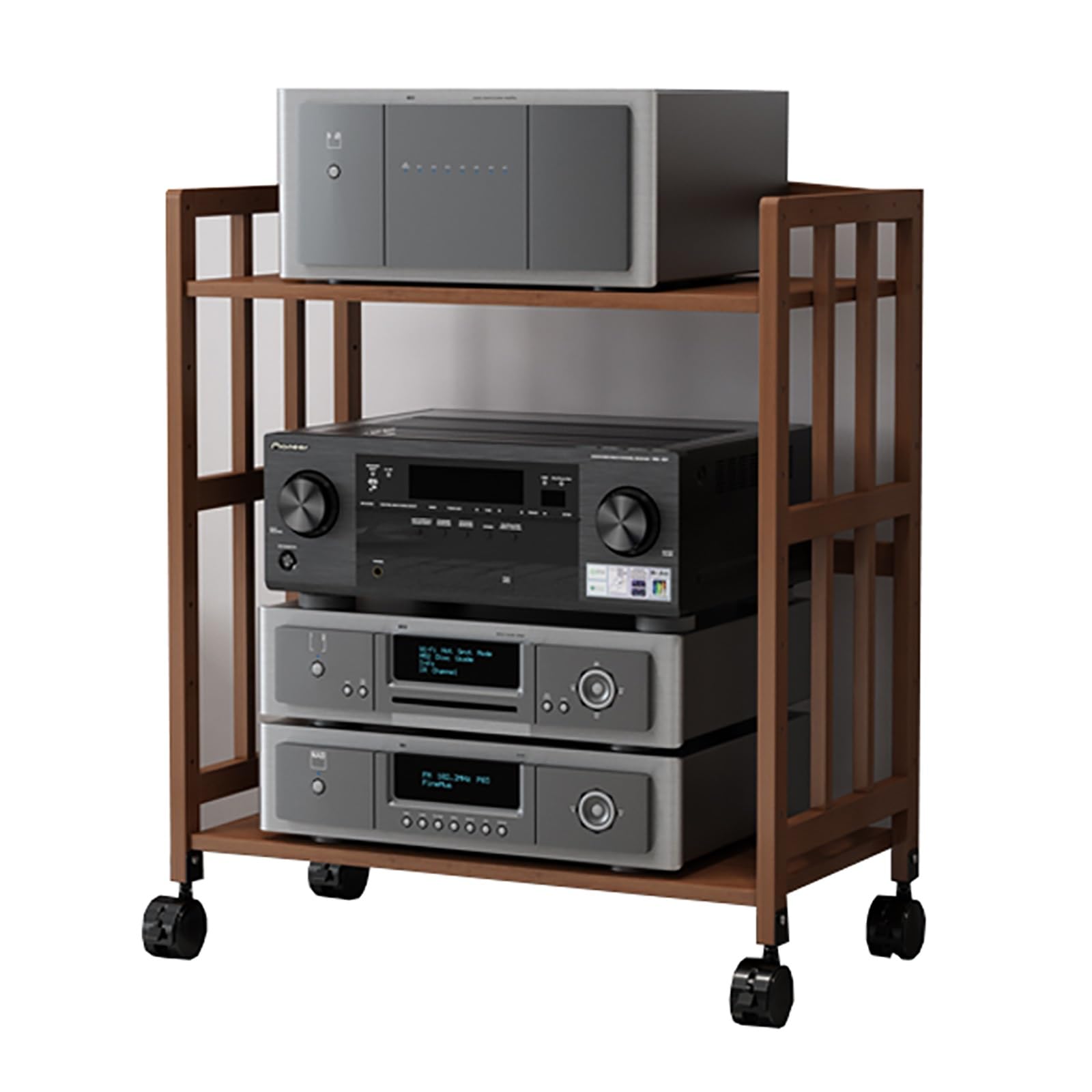 Générique Étagère Audio HiFi réglable – Étagère multimédia roulante à 2/3/4/5 Niveaux, Support stéréo Haut de Gamme pour Home cinéma, Tour de Composants, idéale pour Le Rangement de matériel Audio