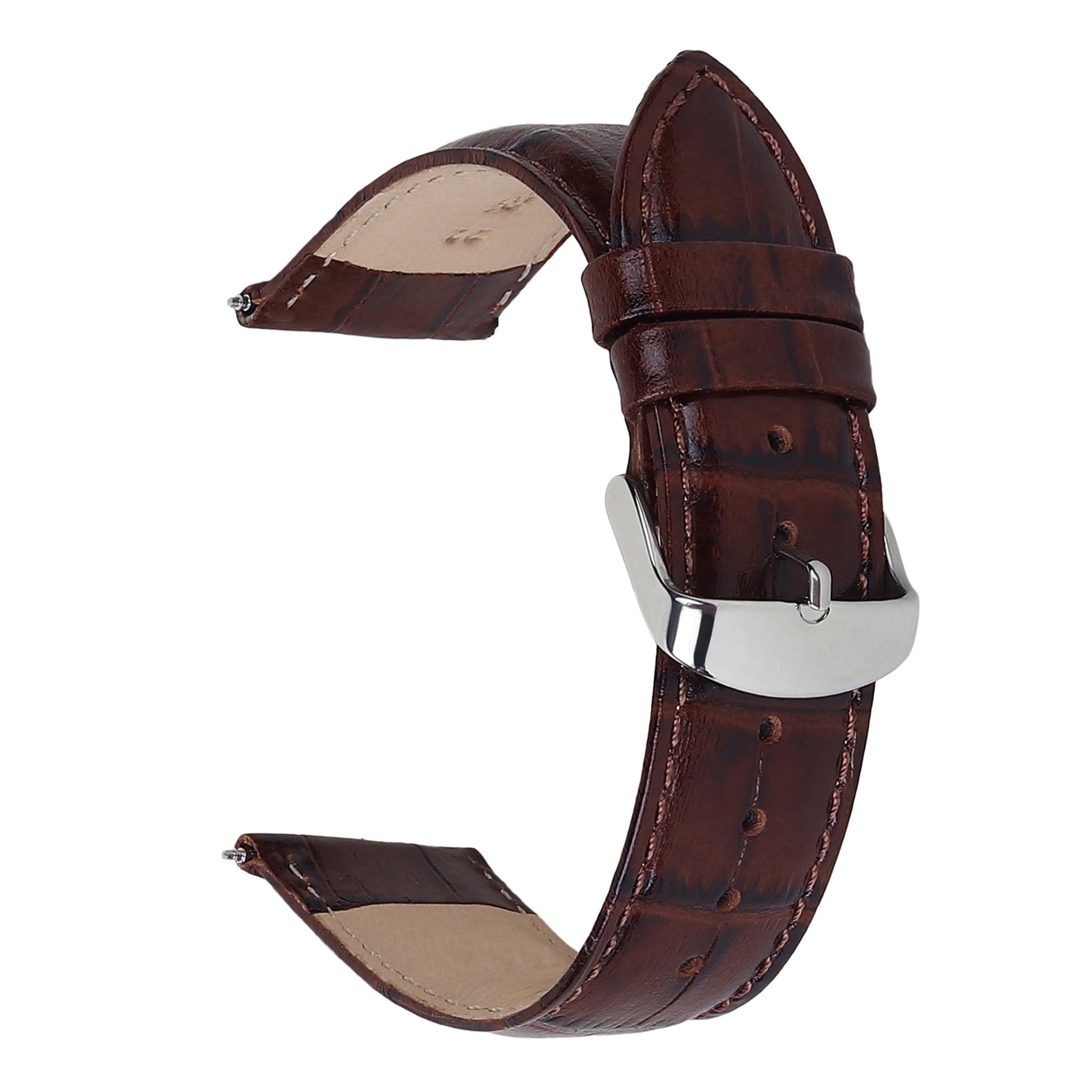Roycee Aspire Series Genuine Leather Mens Replacement Brown Watch Straps Compatible With All Watches With Regular 22 Mm Lug Size (B098MHRRWS) Amazon Price History, Amazon Price Tracker