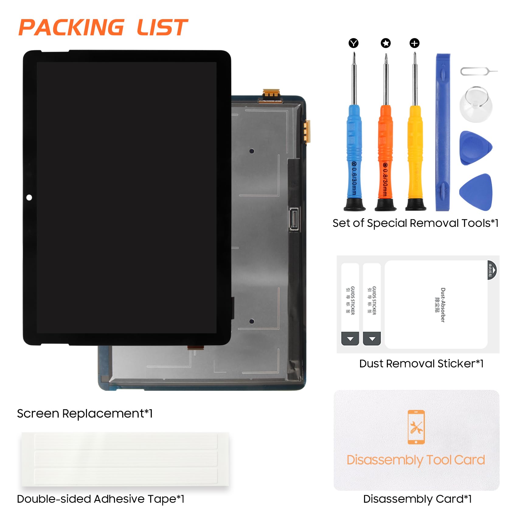 AGCUT Pantalla LCD para Microsoft Surface Go 2 / Go 3 10.5 1901 1906 1926 1927 pantalla LCD de repuesto de pantalla táctil con herramientas (negro)