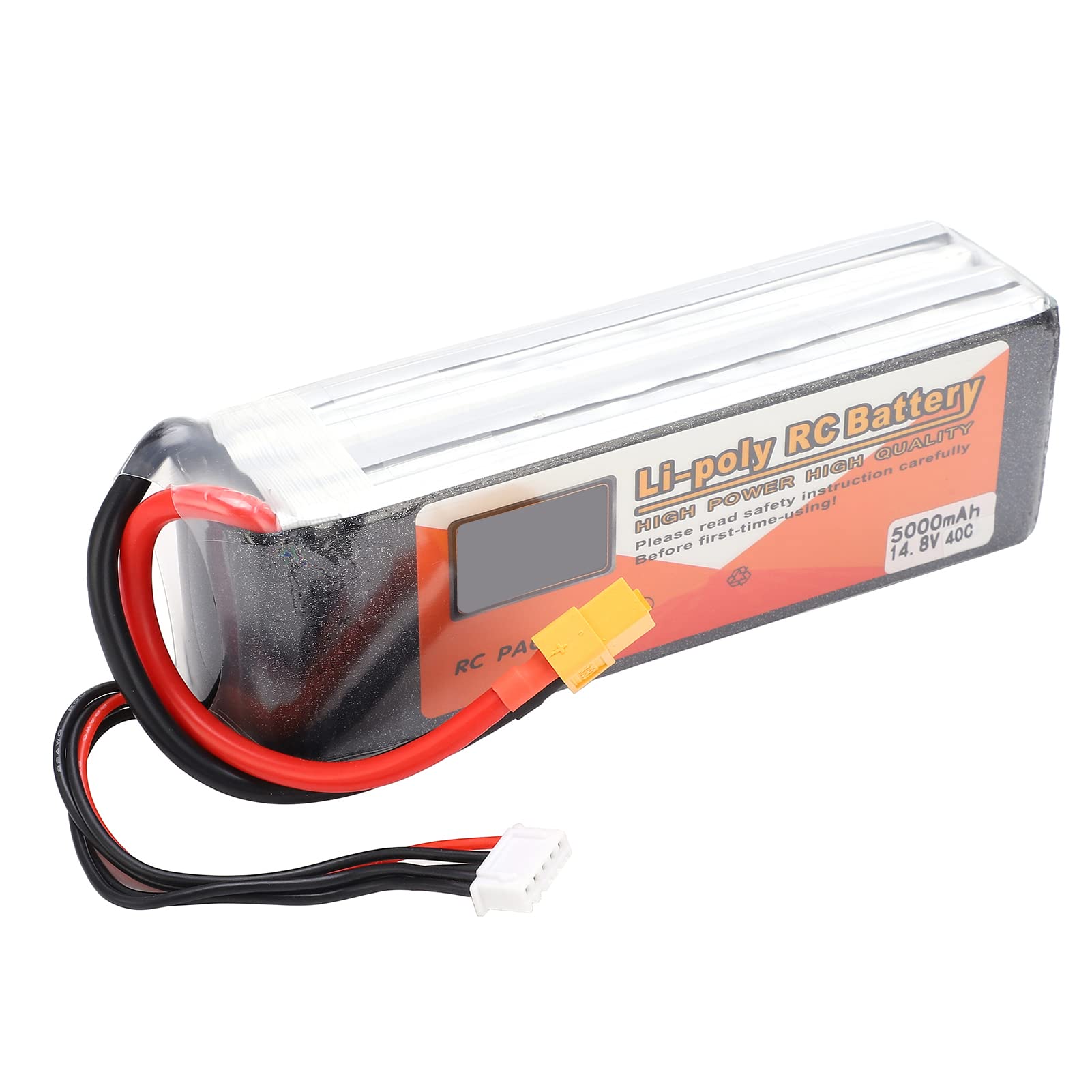 Batteria LiPo da 14,8 V 5000 MAh 40C 4S XT60 per Accessori Quadricottero RC FPV Racing Drone, Soluzione Energetica Ad Alte Prestazioni