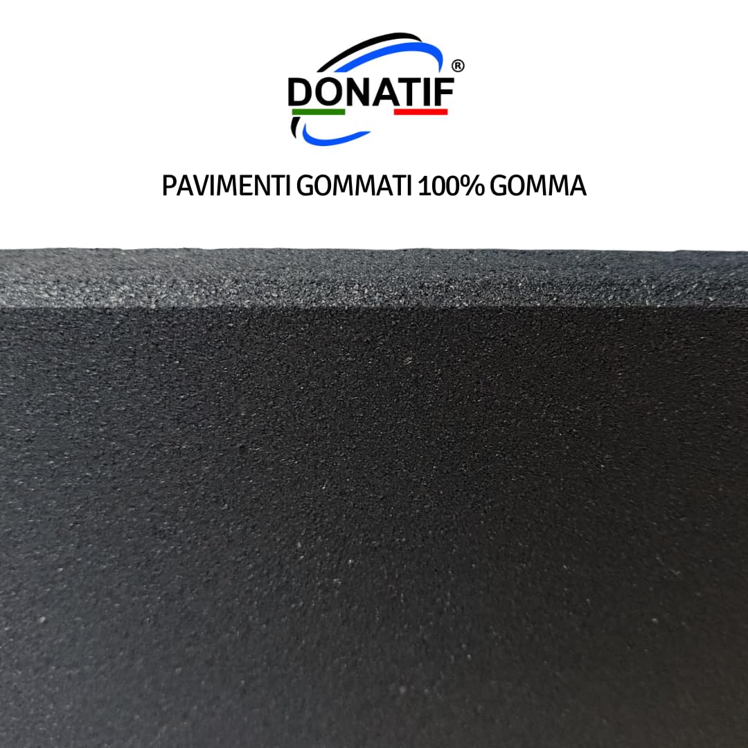Pavimento Gommato Palestra 50x50x3 cm, Antitrauma, Antiscivolo, Fonoassorbente, Sala Pesi e Home Gym, Nero
