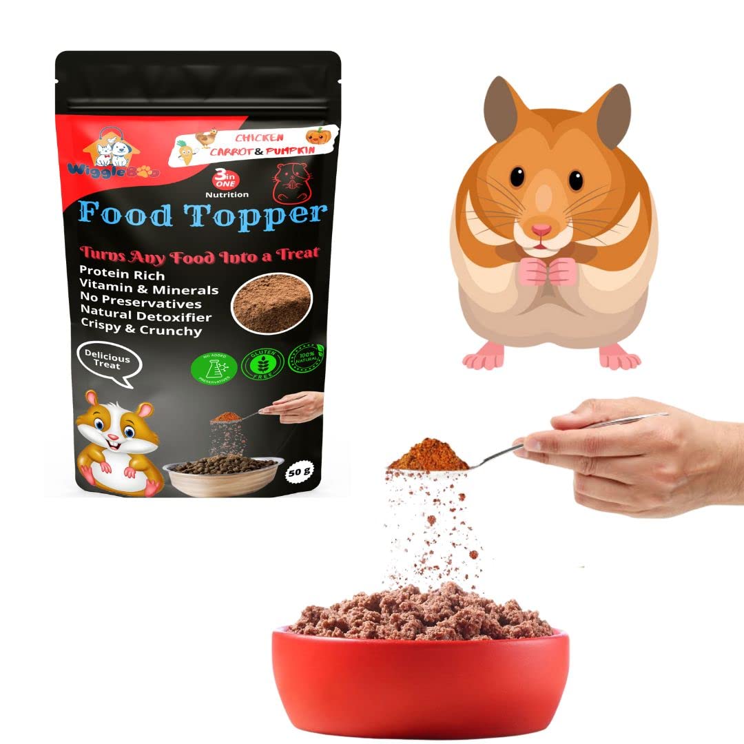 WiggleBoo 3 in 1 Magical Hamster Food Topper || Joy of Best Taste || Chicken, Carrot & Pumpkin Flavour || Grain Free & Protein Rich ||Anti-Oxidant & Natural Dewormer || 50g (Chicken, Carrot & Pumpkin) (B0BJJLRLHK) Amazon Price History, Amazon Price Tracker