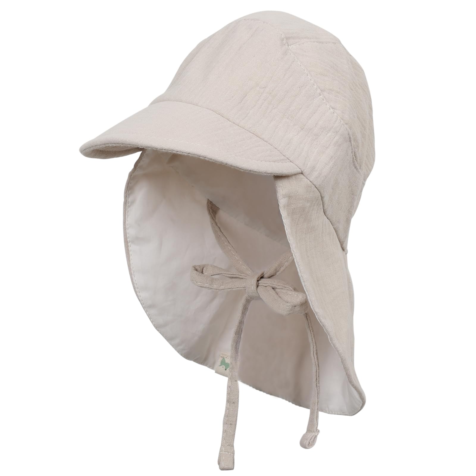 Musselin Schirmütze Sonnenhut mit Nacken- und Ohrenschutz UV-Schutz (UPF 50+) für Babys und Kinder - Unisex