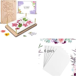 Suziko Large Flower Press Kit for Adults, 10.8 x 6.9 inch Flower Preservation Kit, Arts and Crafts, Leaf Press, Great Gift for Lovers (Rose) with 6 Layers Blotting Paper