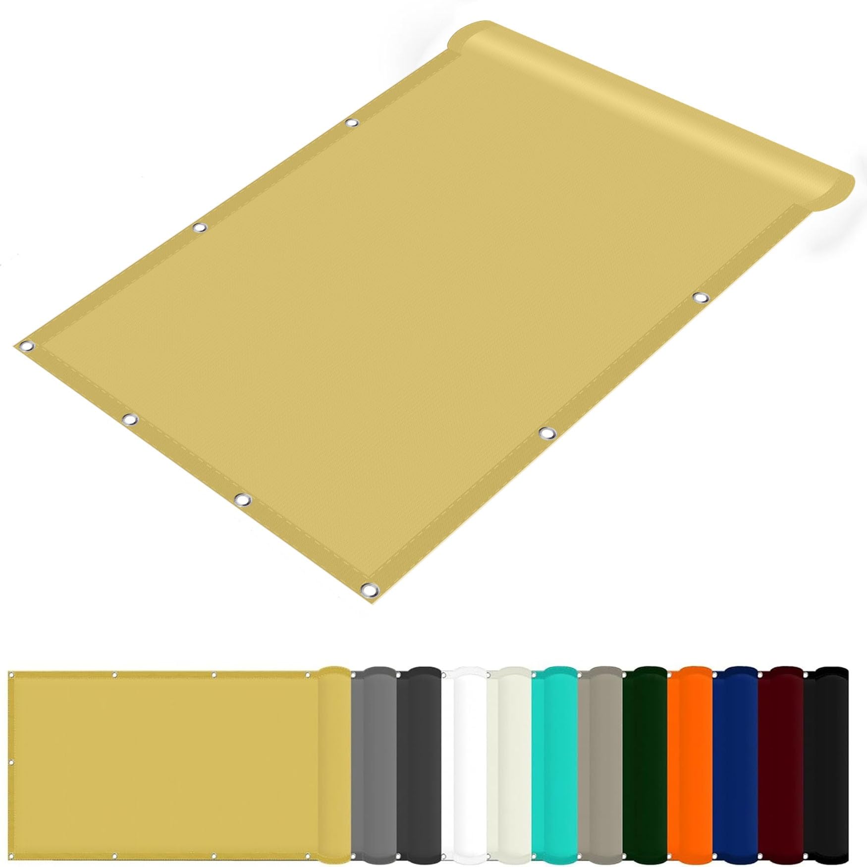 Voile d'ombrage 2 x 4.2 m en polyester jaune sable pour terrasse