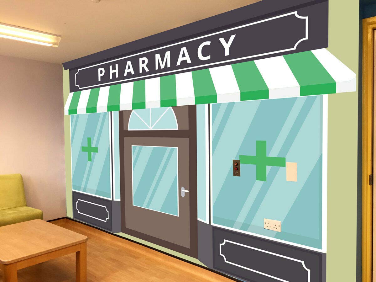 Amazingsticker Green Pharmacy Dementia Alzheimer Friendly Wallpaper Mural Photo Care Home Decoration