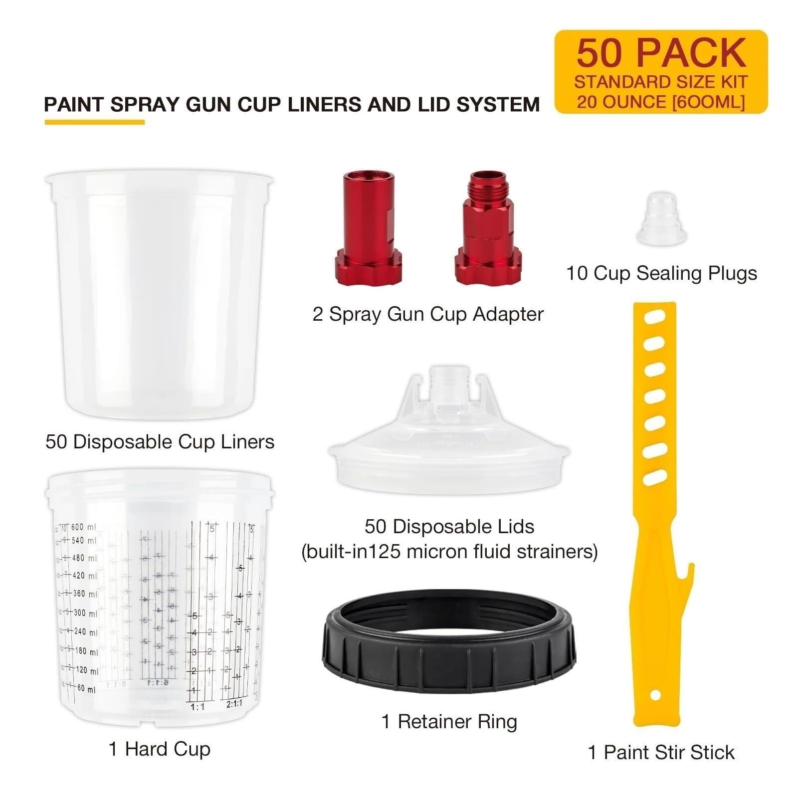 Vaso Mezclador De Pintura Para Aerógrafo, Tarro 600 Ml Con Adaptador