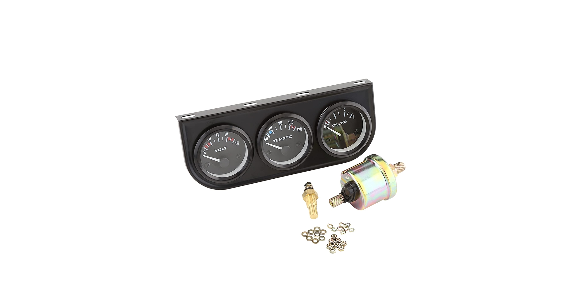 52mm Triple Kit Oil Temp Gauge Water Temp Gauge Temperature Oil Pressure Gauge Sensor 3in1 Car