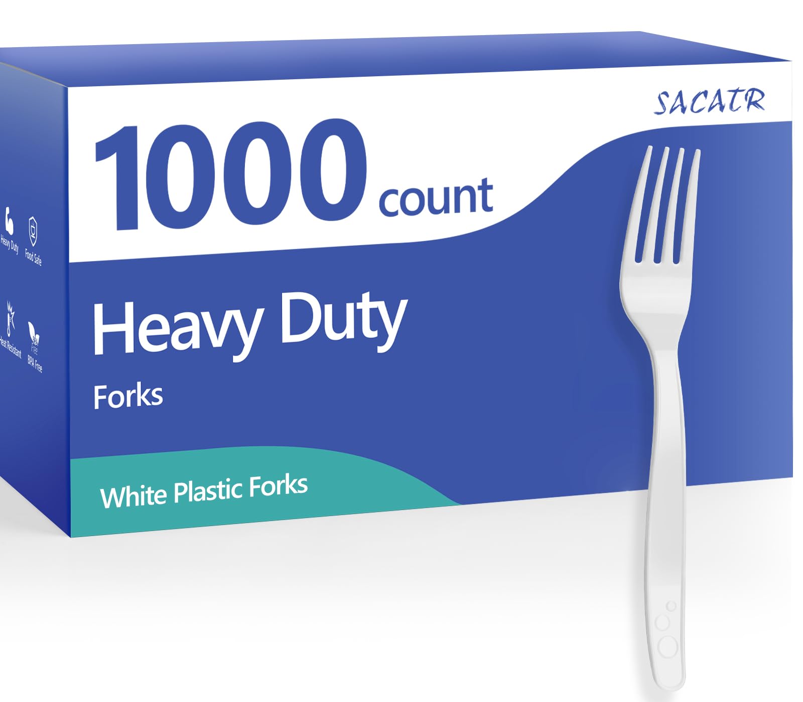SACATR 1000 Count Plastic Forks Heavy Duty, Plastic Silverware Clear Forks, Premium Disposable Forks Bulk, BPA-Free, Heat Resistant, Suitable for Parties, Events and Everyday Use — Amazon image 12