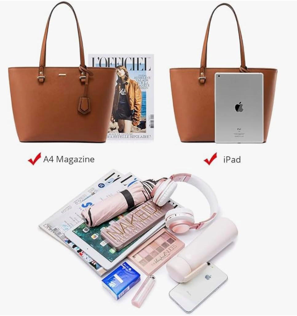 Shoulder bag, Crossbody Bag & Wristlet Wallet(Set of 3-Pure Black) Synthetic Leather Zipper Bag. (Lugagge Brown)