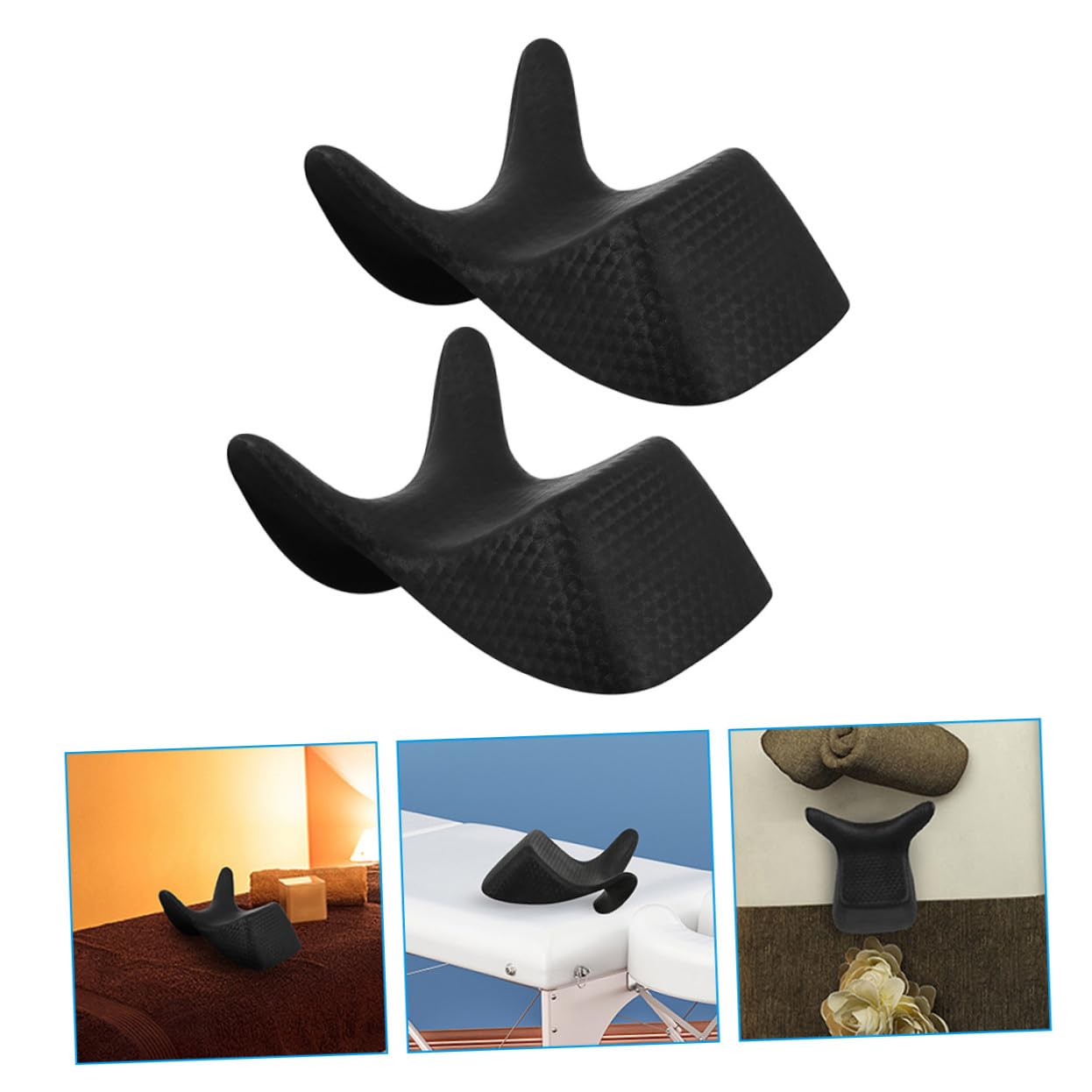 Beaupretty Coussin Repose-Nuque en PVC Réutilisable pour Shampoing 2pcs Antidérapant Confortable pour Salon de Coiffure et Usage à Domicile