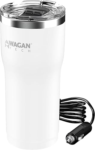 Miniatura 1 de Wagan EL6102 12V Travel Car - Taza térmica portátil de acero inoxidable de 16 onzas, tapa antiderrames, base antideslizante, calentador de café,