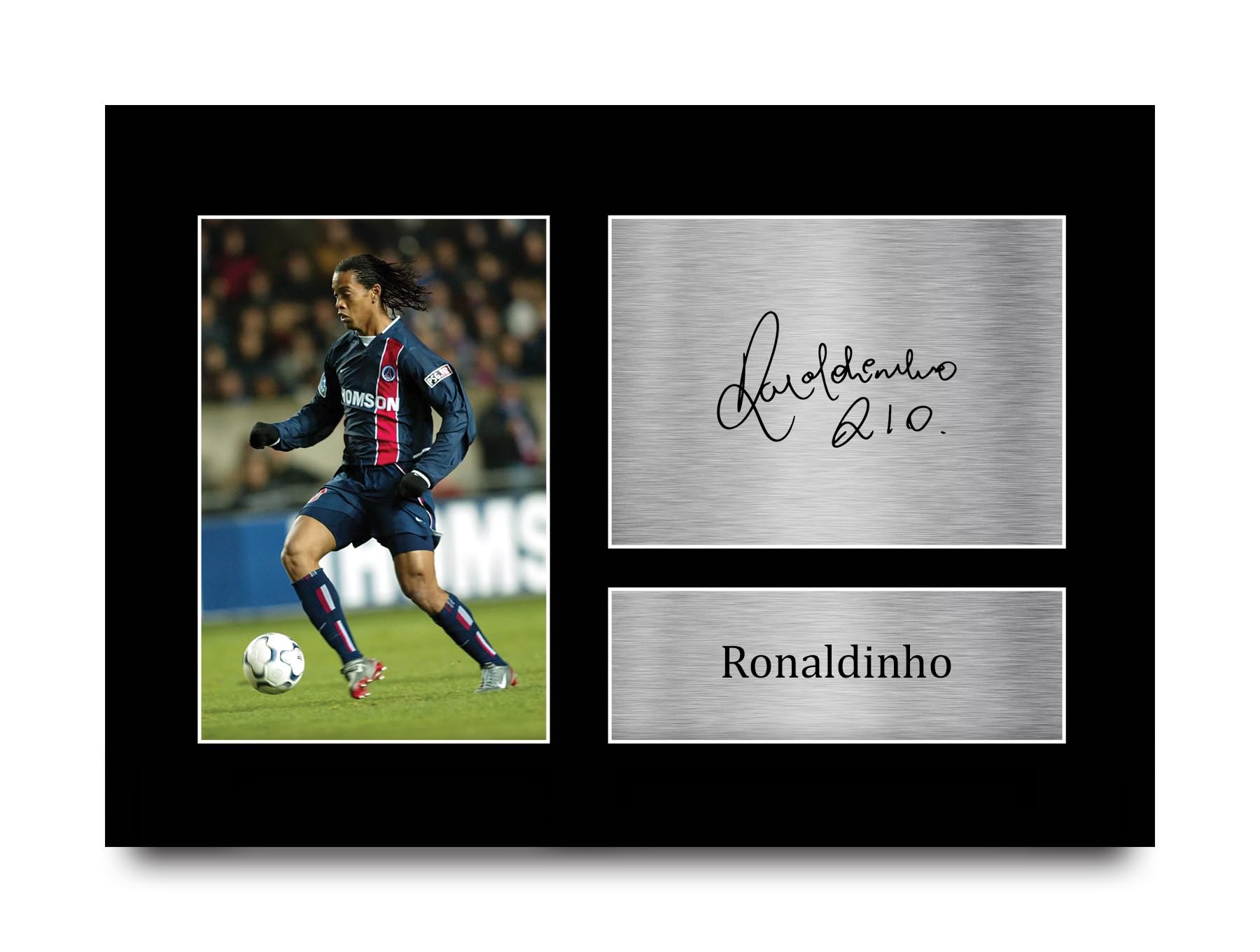 HWC Trading Ronaldinho Paris Blue and Reds Gifts Printed Signed Autograph Picture for Football Fans and Supporters - A4