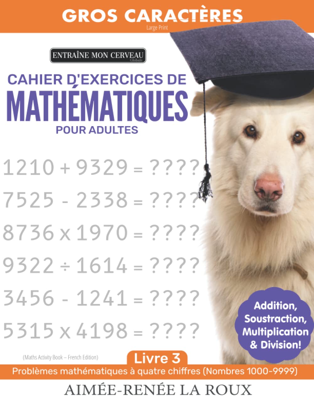 Cahier d'exercices de mathematiques pour adultes - Livre 3: (Maths activity book - French edition) * Gros caracteres (Large print) (Exercice de Math en Francais)