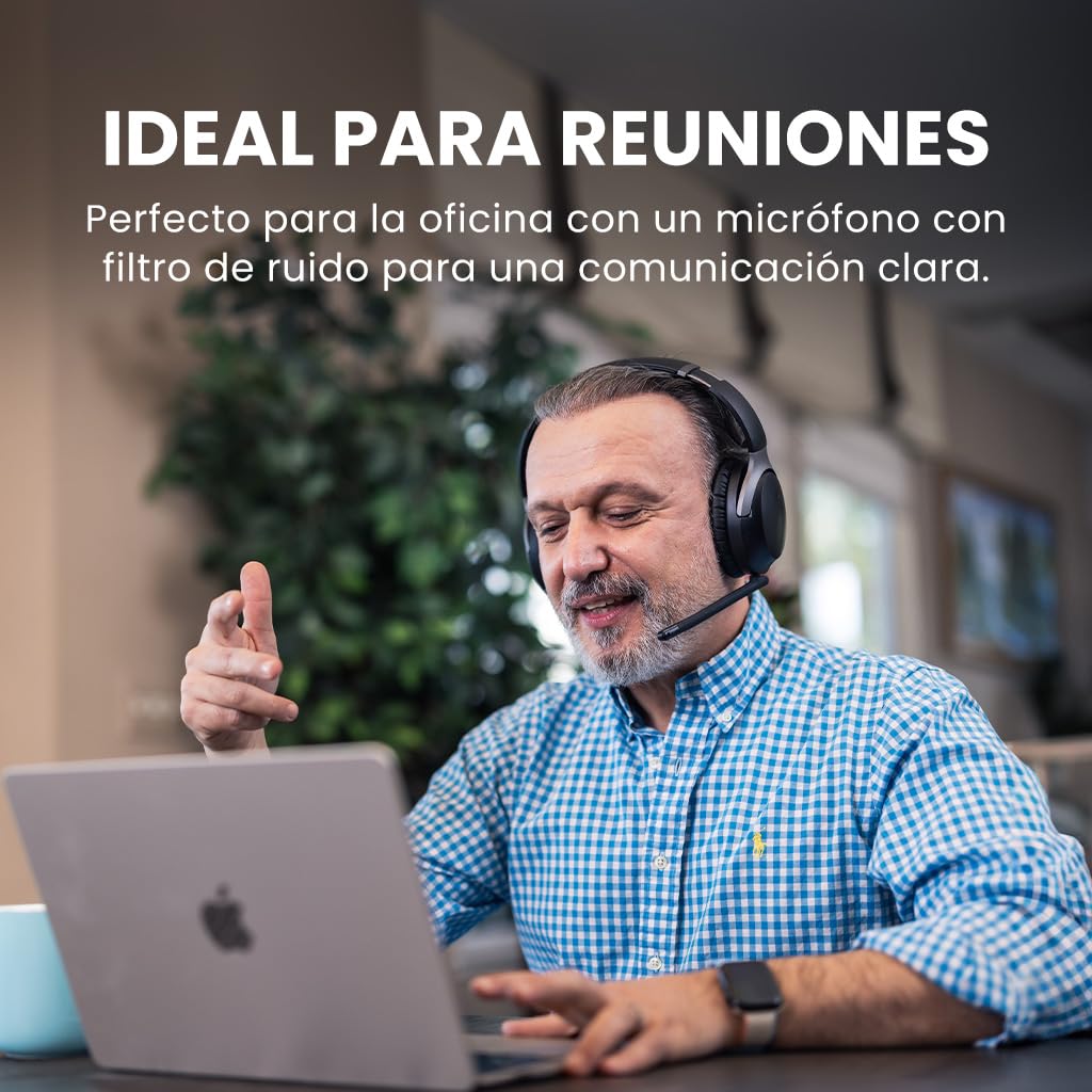 Avantalk Aria 3 - Multifunción Auriculares Bluetooth y Cascos inalámbrico 2-en-1, Conexión Dual (PC y Teléfono), Micrófono con Cancelación de Ruido, Voz Clara para Llamadas y Música, autonomía 55 h
