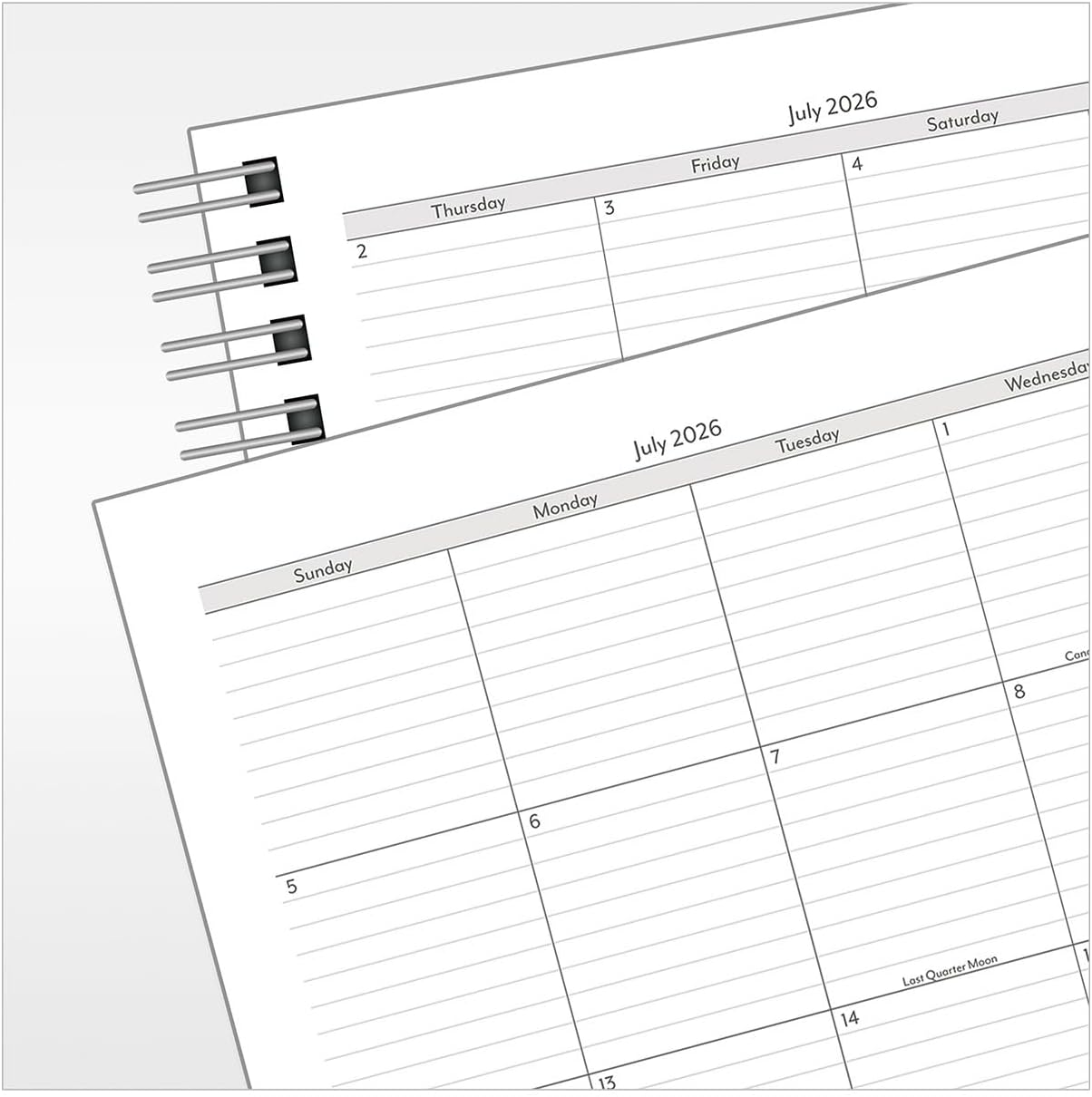 FranklinCovey - Compass Wire-Bound Planner Refill | Two Pages Per Day (Monarch, Jul 2026 - Jun 2027)