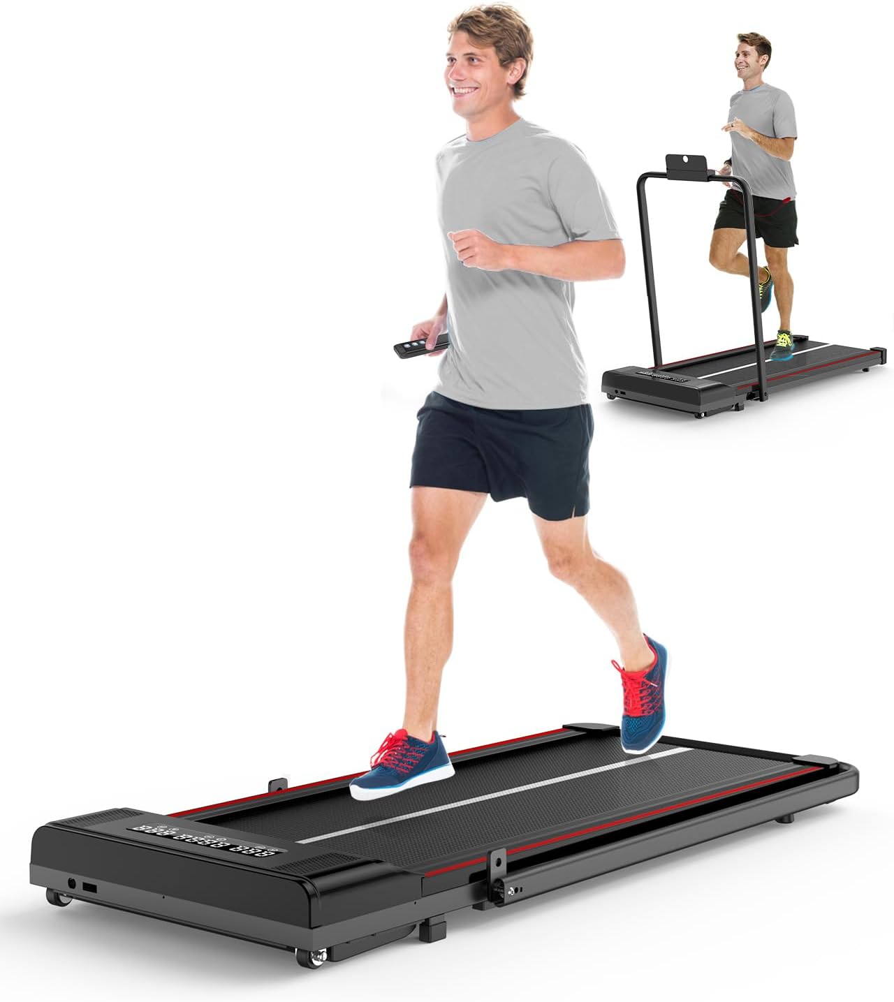 HomeFitnessCode 2 in 1 Folding Treadmill, Under Desk