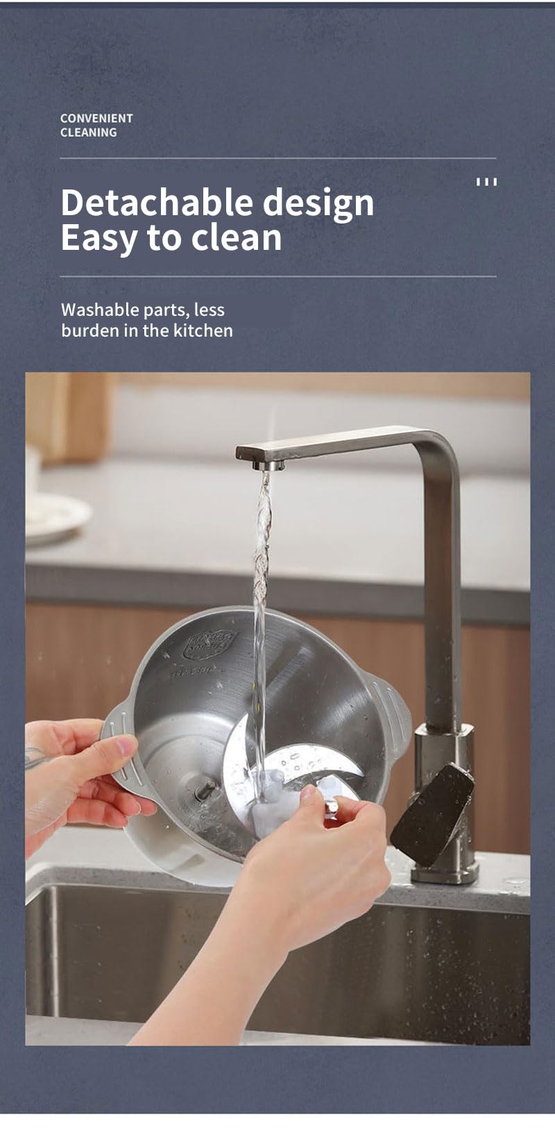 Tritatutto elettrico con ciotola in acciaio inox, 5 l, 500 W, tritacarne a 5 velocità, tritatutto per tritare verdure, frutta, carne, cipolle (B-2L verde)