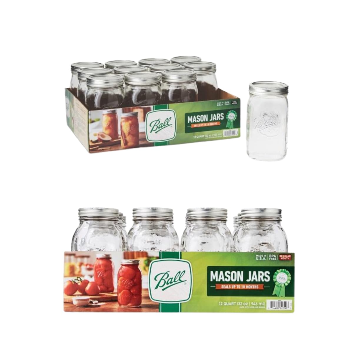Amazon.com: Ball Glass Mason Jars with Lids and Bands, Used for