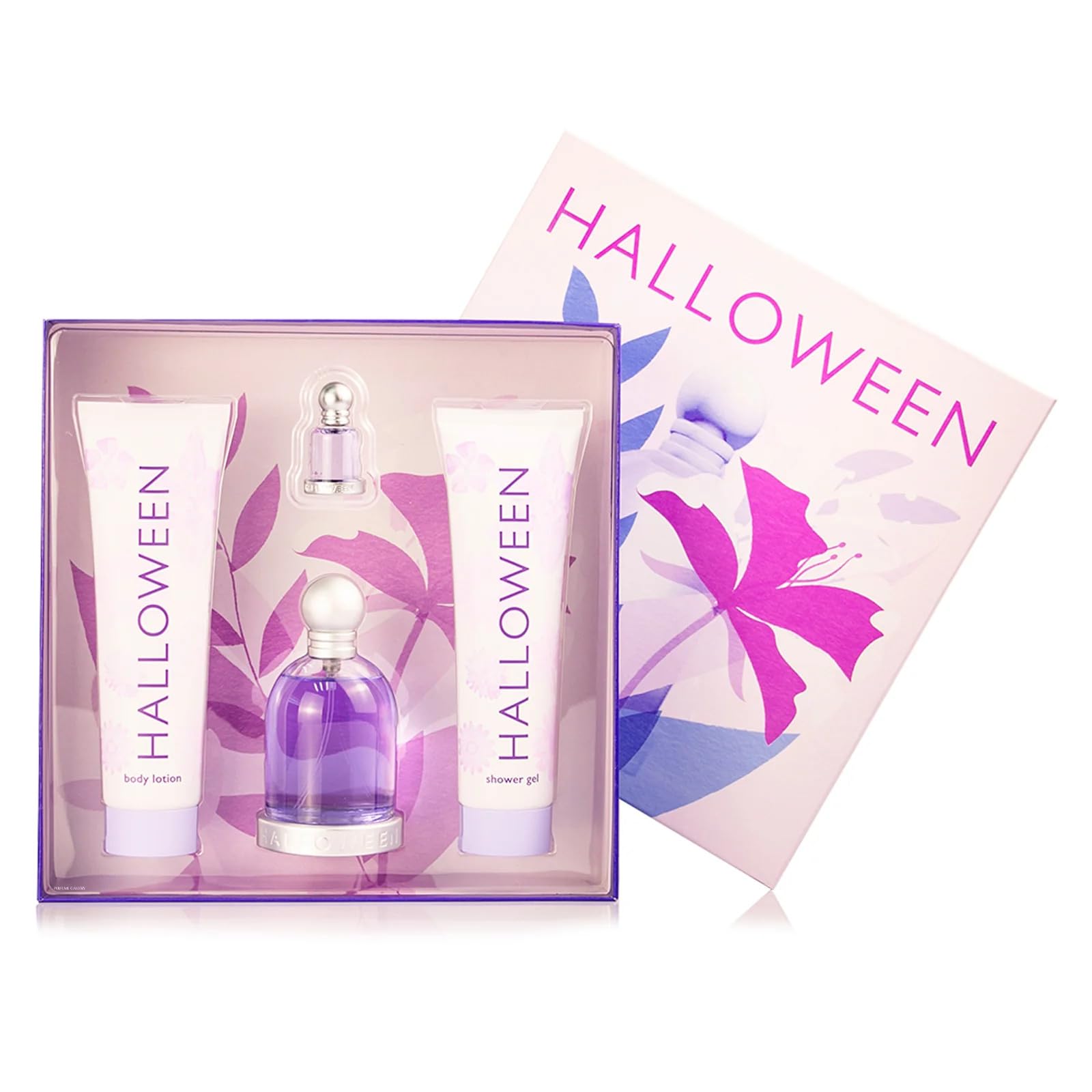 Halloween by Jesus Del Pozo Coffret cadeau – Eau de toilette vaporisateur 3,4 oz + lotion pour le corps 5 oz + gel douche de 5 oz + mini eau de toilette de 15 oz (femme)
