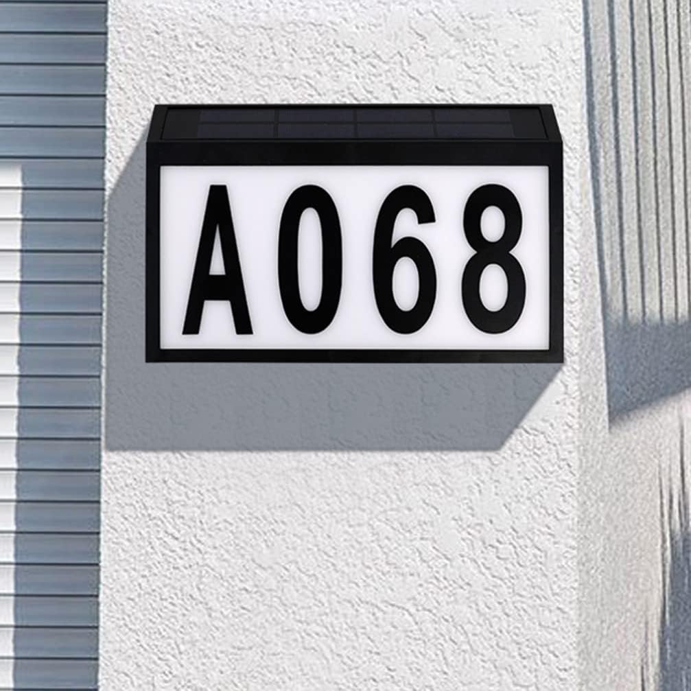 DOITOOL Battery Panel House Number Solar-powered Address Sign Light 1 Set Outdoor Solar Address Sign